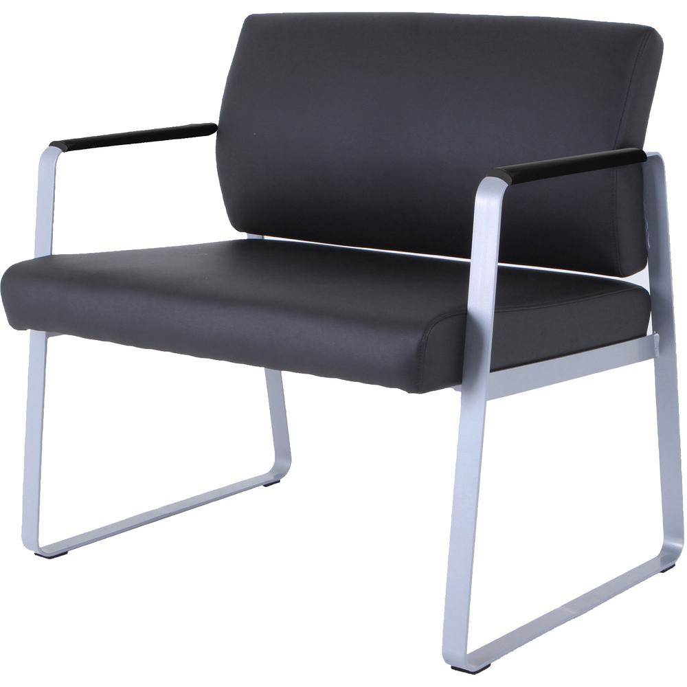 Lorell Healthcare Seating Bariatric Guest Chair - Silver Powder Coated Steel Frame - Black - Vinyl - 1 Each. Picture 10