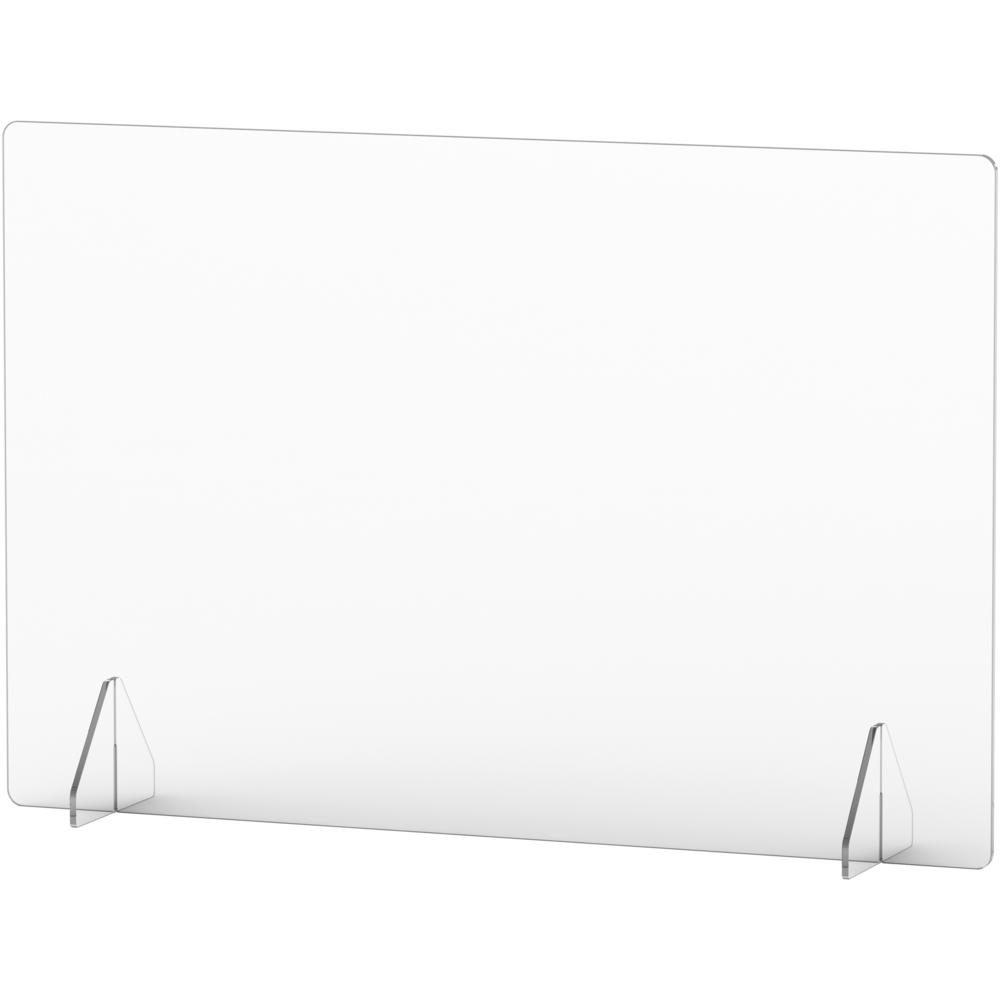 Lorell Social Distancing Barrier - 36" Width x 7" Depth x 24" Height - 1 Each - Clear - Acrylic. Picture 4