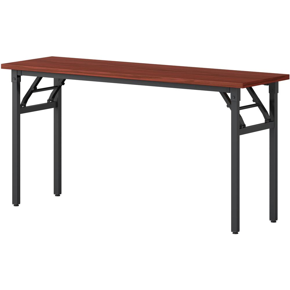 Lorell Folding Training Table - Melamine Top - 60" Table Top Width x 18" Table Top Depth x 1" Table Top Thickness - 30" HeightAssembly Required - Mahogany - Particleboard Top Material - 1 Each. Picture 10