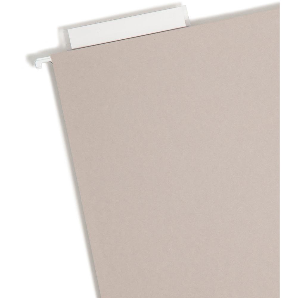 Smead TUFF 1/3 Tab Cut Legal Recycled Hanging Folder - 8 1/2" x 14" - 3" Expansion - Top Tab Location - Assorted Position Tab Position - Steel Gray - 10% Recycled - 18 / Box. Picture 5