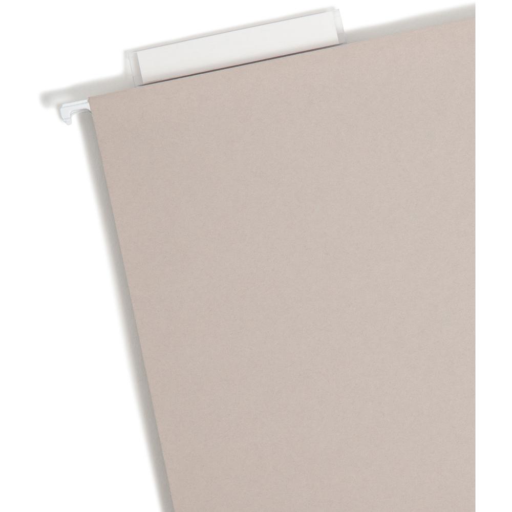 Smead TUFF 1/3 Tab Cut Letter Recycled Hanging Folder - 8 1/2" x 11" - 4" Expansion - Top Tab Location - Assorted Position Tab Position - Steel Gray - 10% Recycled - 18 / Box. Picture 5