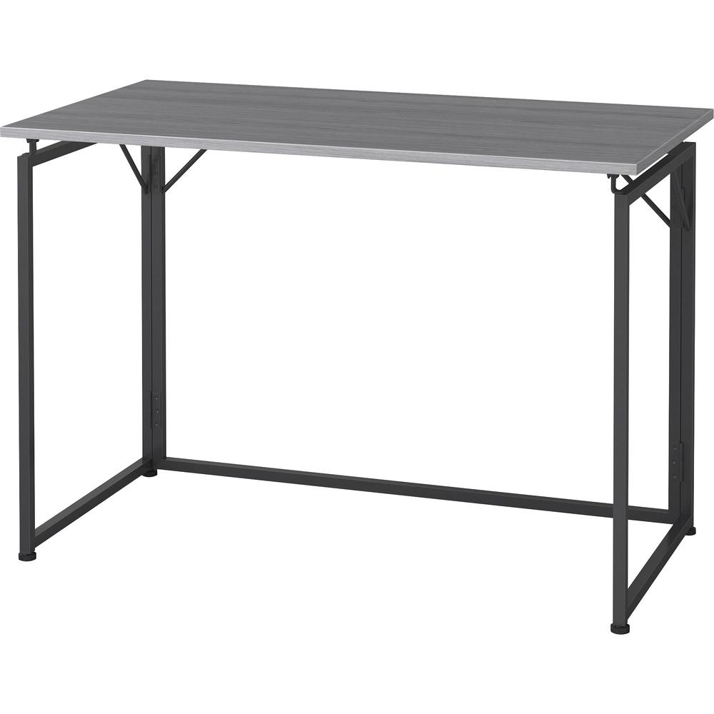 Lorell Folding Desk - Weathered Charcoal Laminate Rectangle Top - Black Base x 43.30" Table Top Width x 23.62" Table Top Depth - 30" Height - Assembly Required - Gray. Picture 12