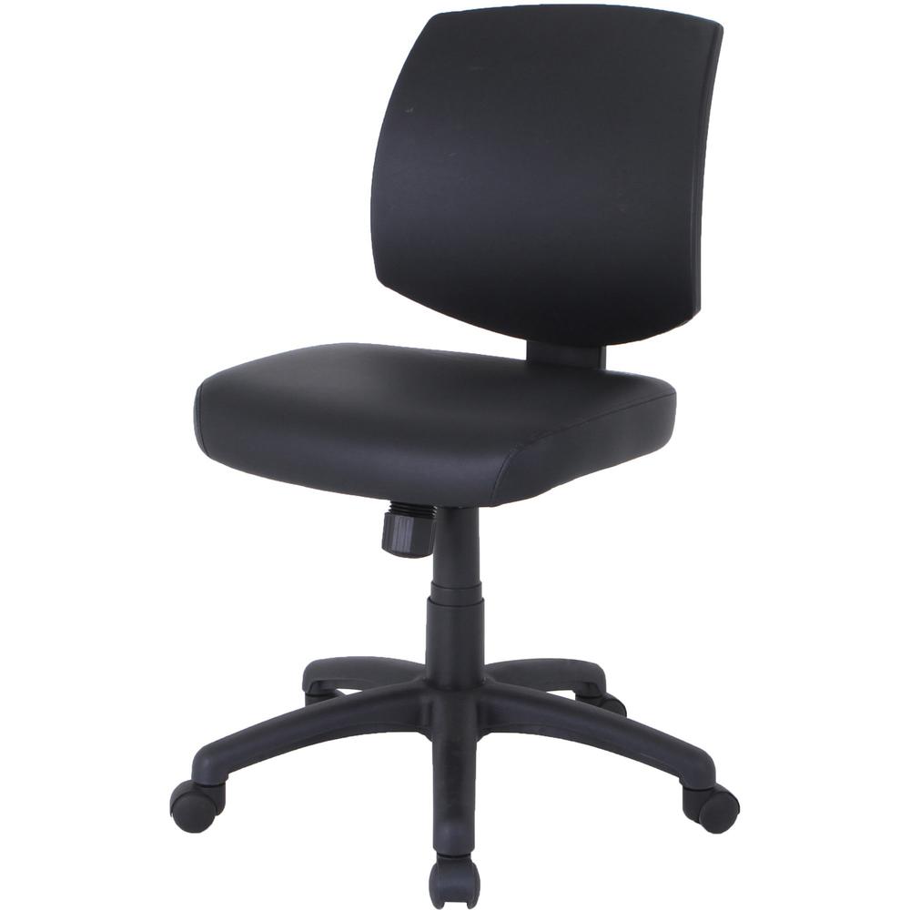Lorell Task Chair - Polyvinyl Chloride (PVC) Seat - Polyvinyl Chloride (PVC) Back - 5-star Base - Black - 1 Each. Picture 13