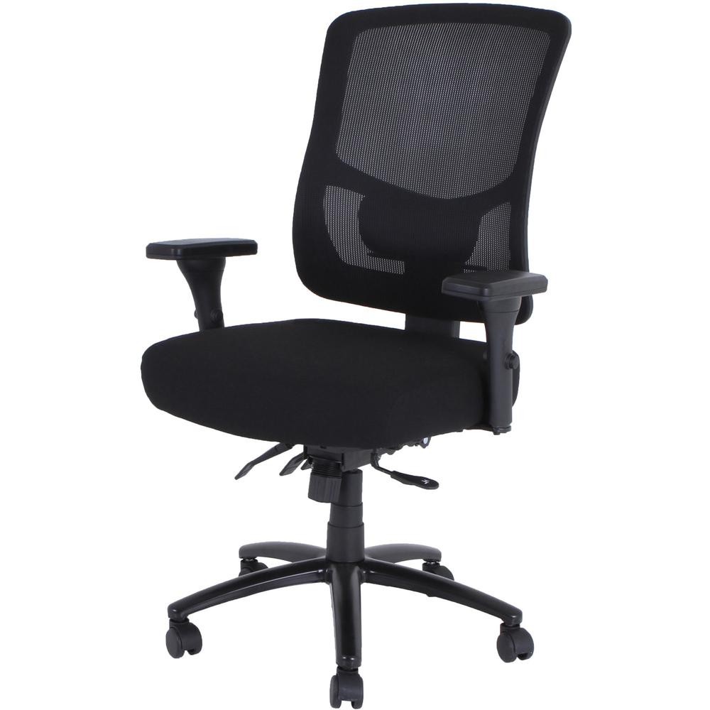 Lorell Big & Tall Mesh Back Chair - Fabric Seat - Black - 1 Each. Picture 7