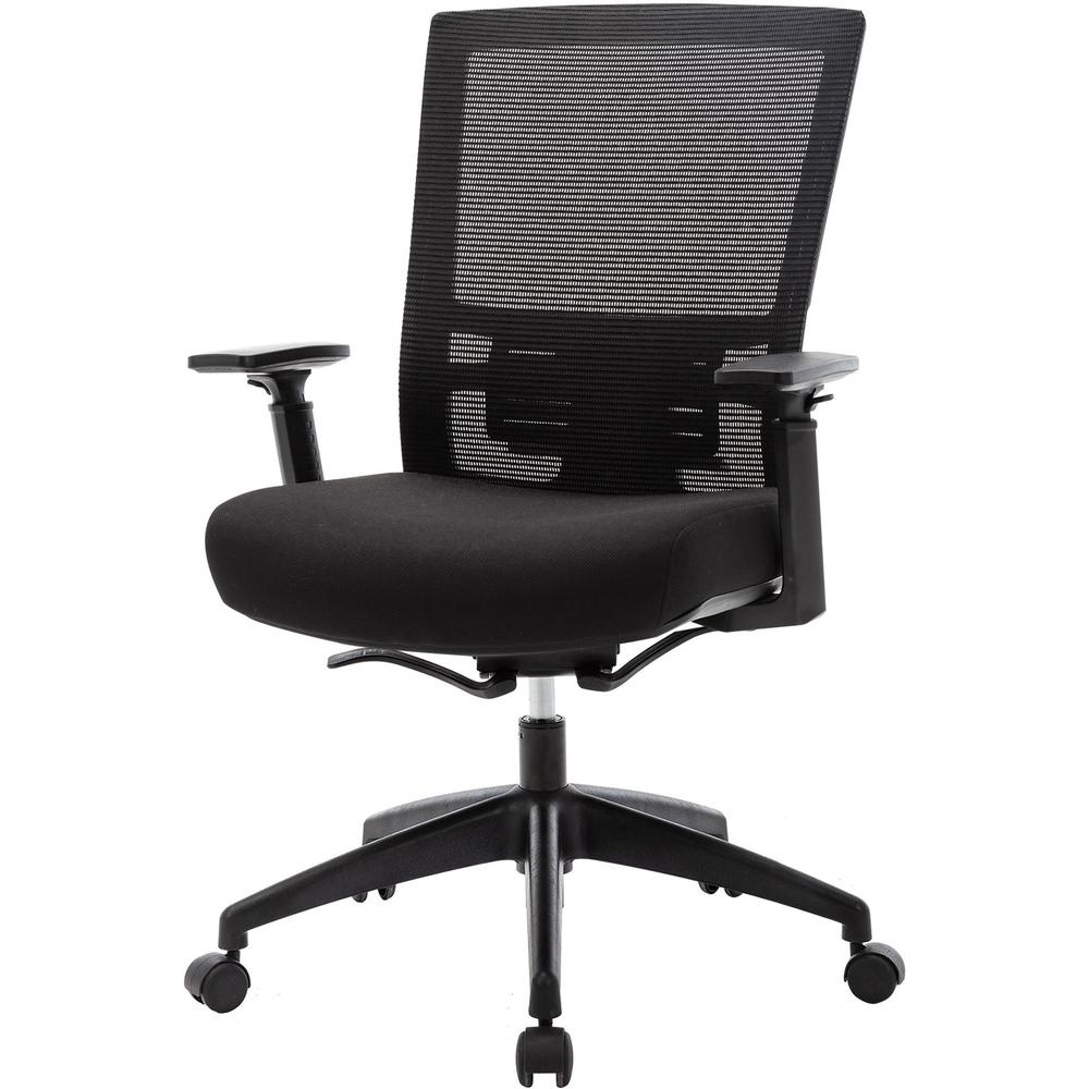 Lorell Mesh Mid-back Office Chair - Fabric Seat - Mid Back - 5-star Base - Black - 1 Each. Picture 9