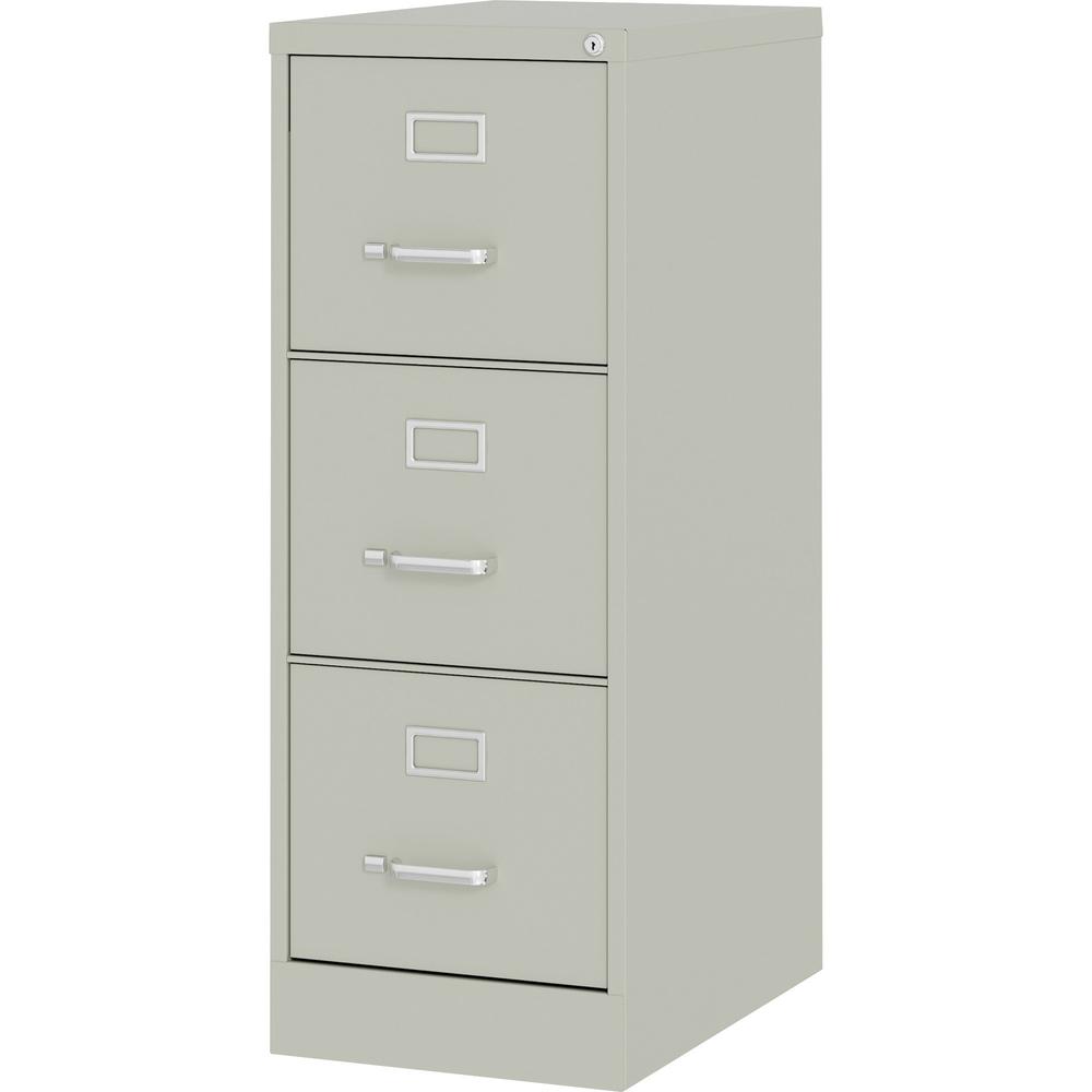 Lorell Fortress Series 22" Commercial-Grade Vertical File Cabinet - 15" x 22" x 40.2" - 3 x Drawer(s) for File - Letter - Vertical - Ball-bearing Suspension, Removable Lock, Pull Handle, Wire Manageme. Picture 8