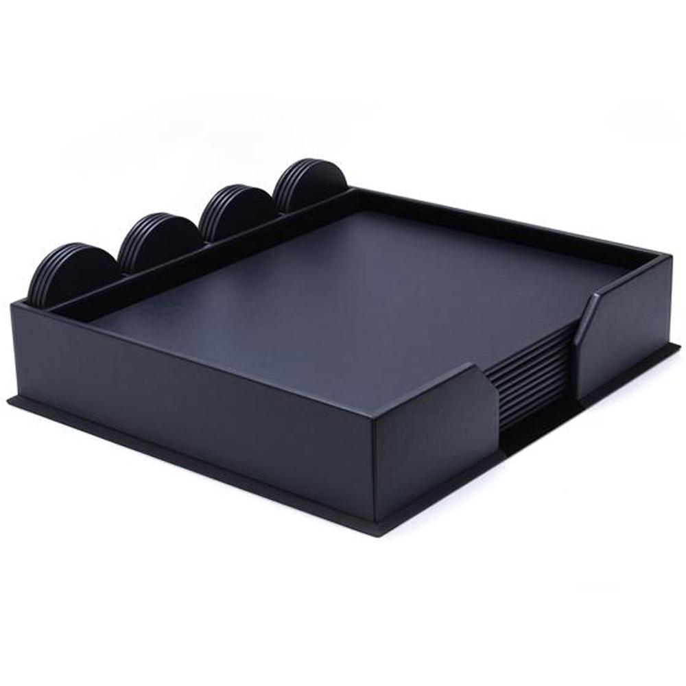 Dacasso Leatherette Conference Room Set - Rectangular - 17" Width - Leatherette, Velveteen - Navy Blue. Picture 3