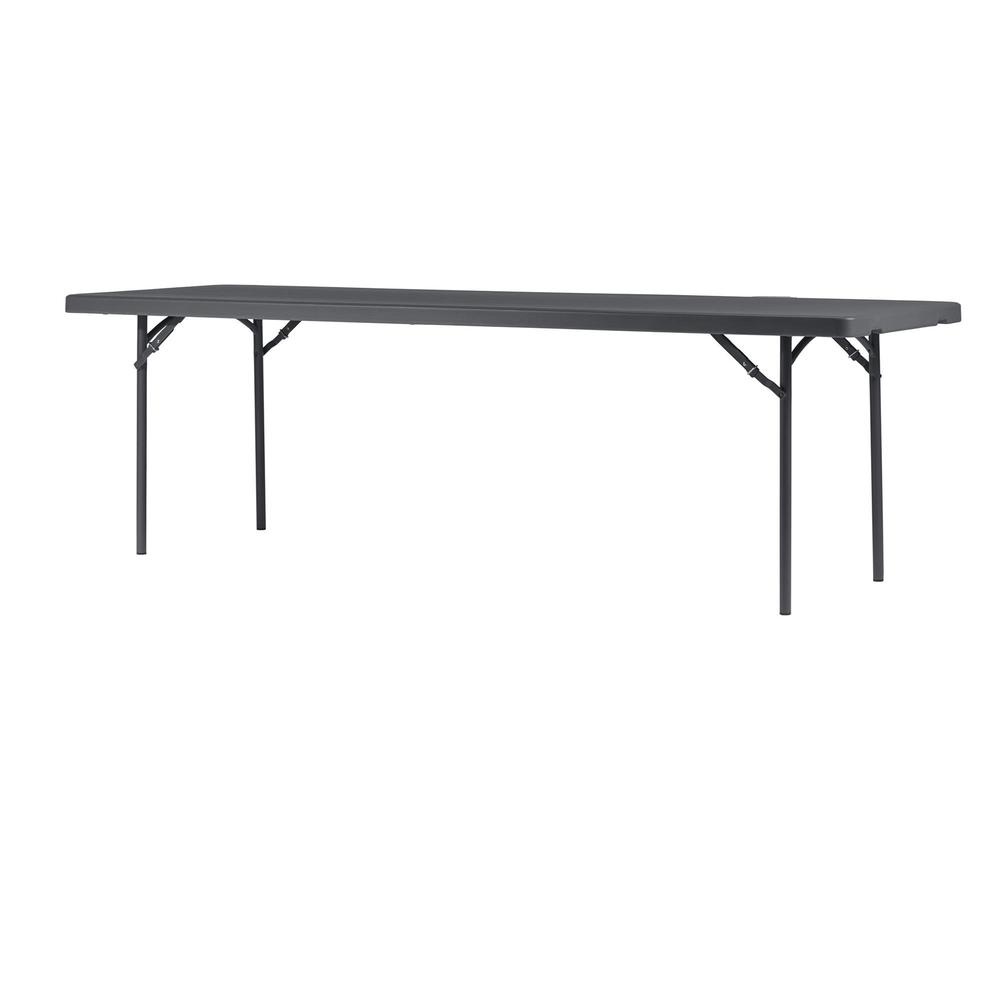 Dorel ZOWN 96" Commercial Blow Mold Folding Table - 4 Legs - 1000 lb Capacity x 96" Table Top Width x 30" Table Top Depth - 29.30" Height - Gray - High-density Polyethylene (HDPE), Resin - 1 Each. Picture 5