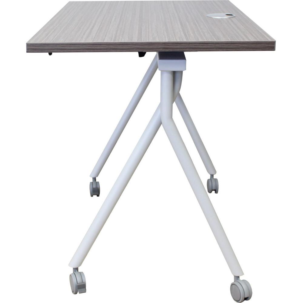 Boss Flip Top Training Table - Driftwood Rectangle Top - Four Leg Base - 4 Legs x 48" Table Top Width x 24" Table Top Depth - 29.50" Height - Wood Top Material. Picture 4
