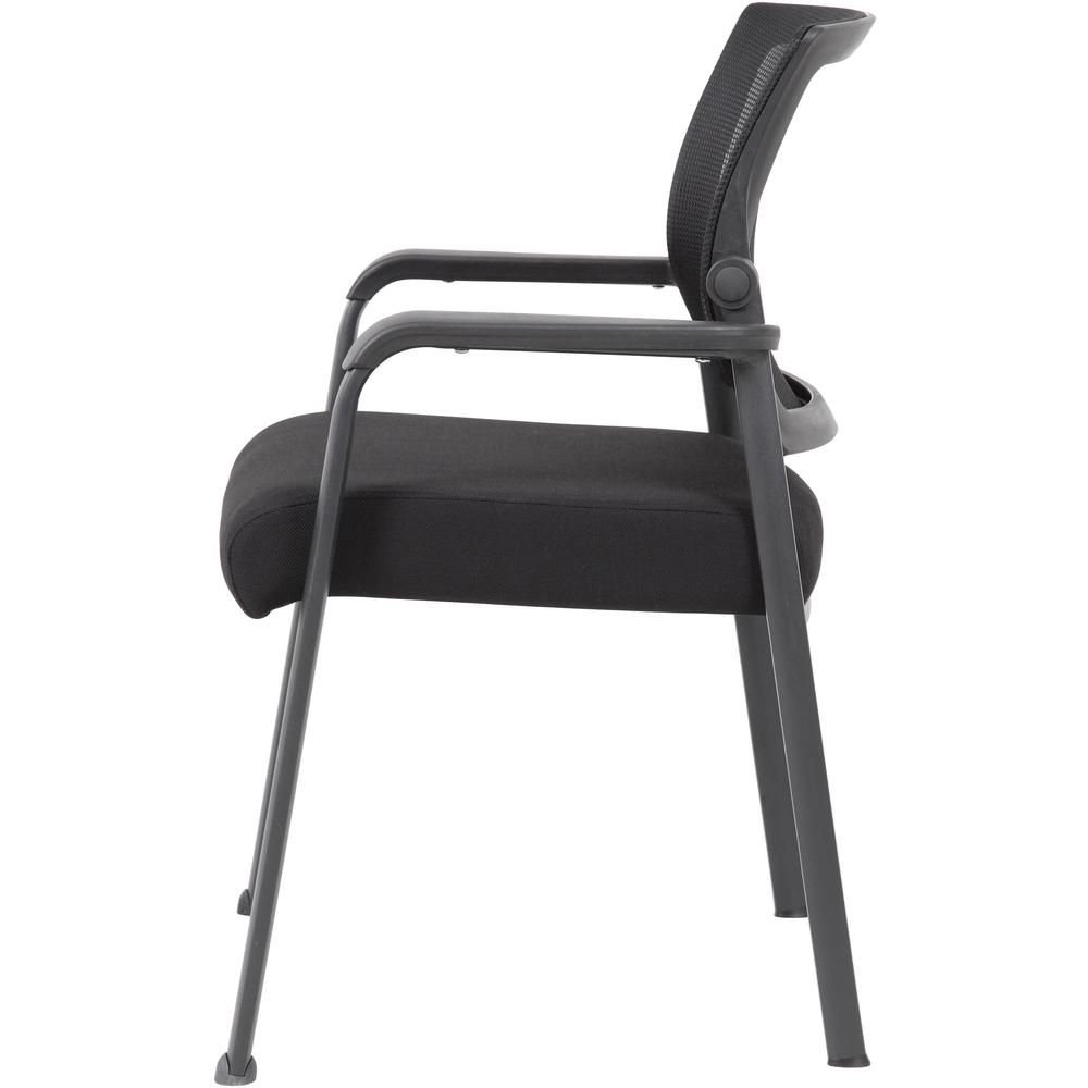 Boss Mesh 4-Legged Guest Chair - Black Seat - Black Mesh Back - Tubular Steel Frame - Four-legged Base - 1 / Carton. Picture 5