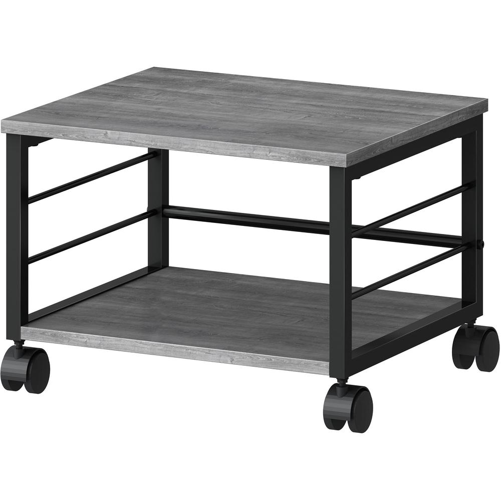 Lorell Underdesk Mobile Machine Stand - 150 lb Load Capacity - 13.2" Height x 18.7" Width x 15.7" Depth - Desk - Powder Coated - Metal, Laminate, Polyvinyl Chloride (PVC) - Charcoal, Black. Picture 11