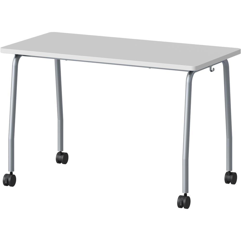 Lorell Training Table - Laminated Top - 300 lb Capacity - 29.50" Table Top Length x 23.63" Table Top Width x 1" Table Top Thickness - 47.25" HeightAssembly Required - Gray - Particleboard Top Material. Picture 12