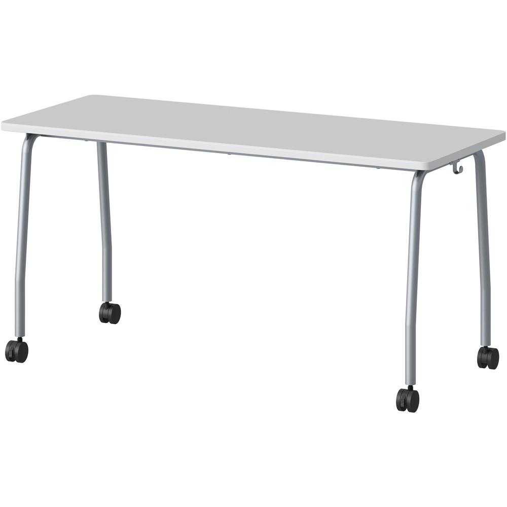 Lorell Training Table - Laminated Top - 300 lb Capacity - 29.50" Table Top Length x 23.63" Table Top Width x 1" Table Top Thickness - 59" HeightAssembly Required - Gray - Particleboard Top Material - . Picture 8