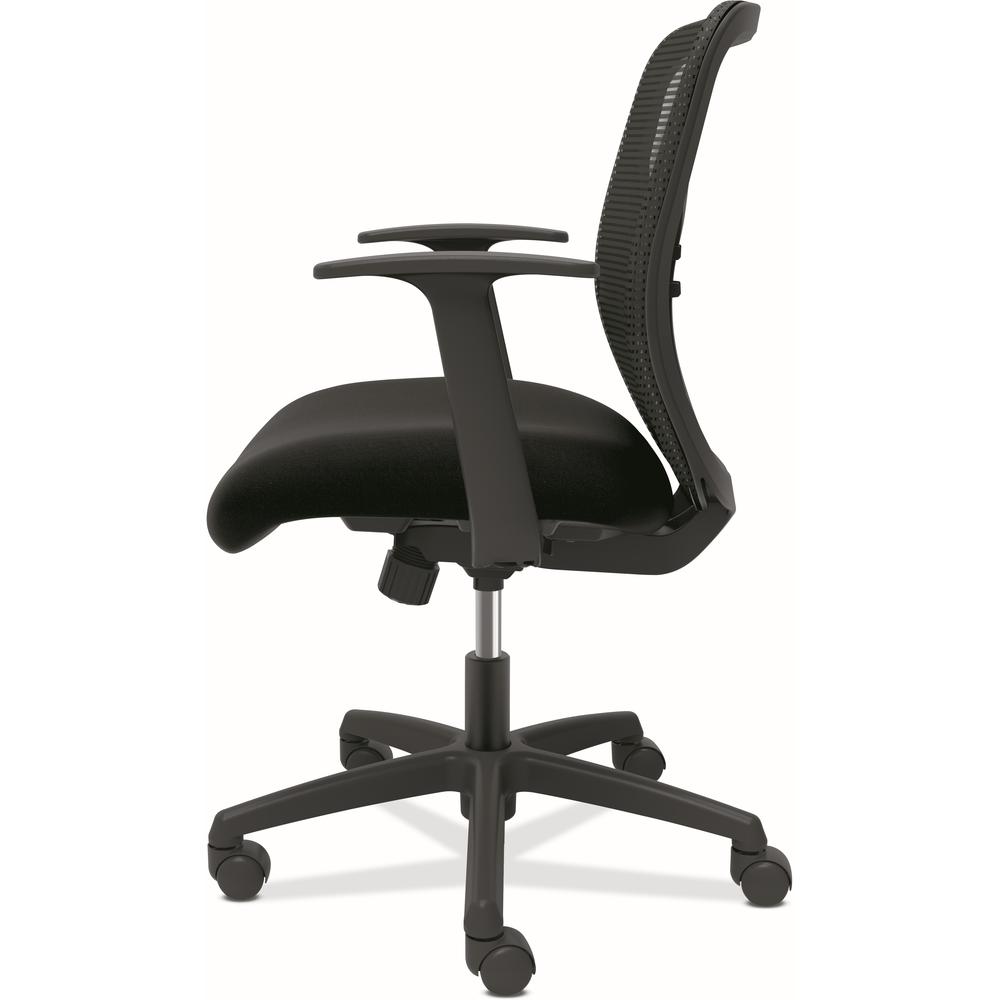 HON Gateway Chair - Fabric Seat - Black Mesh Back - Black Frame - Black - Armrest. Picture 8