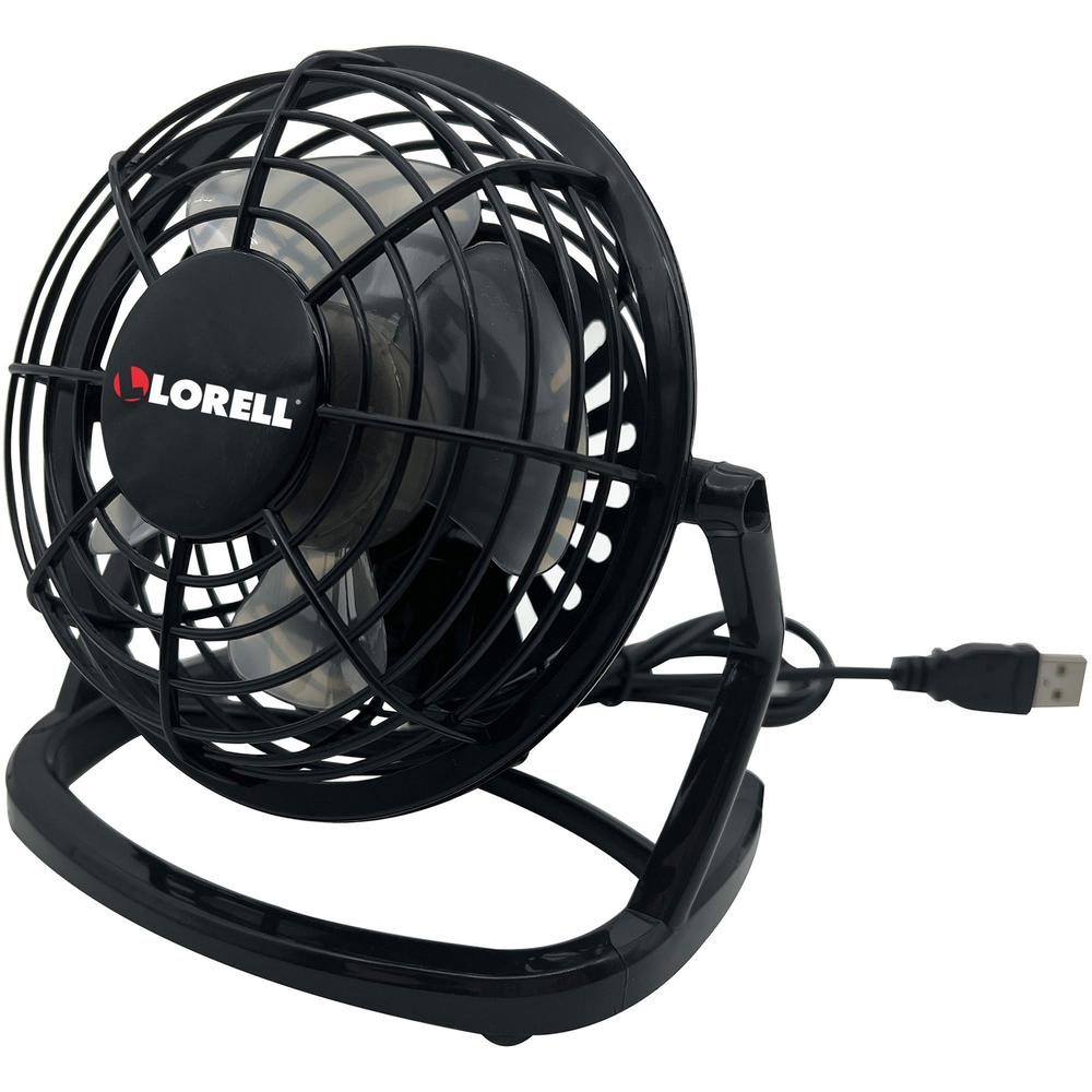 Lorell USB-powered Personal Fan - Adjustable Tilt Head, Durable, USB Powered, Compact - Metal, Plastic - Black. Picture 3