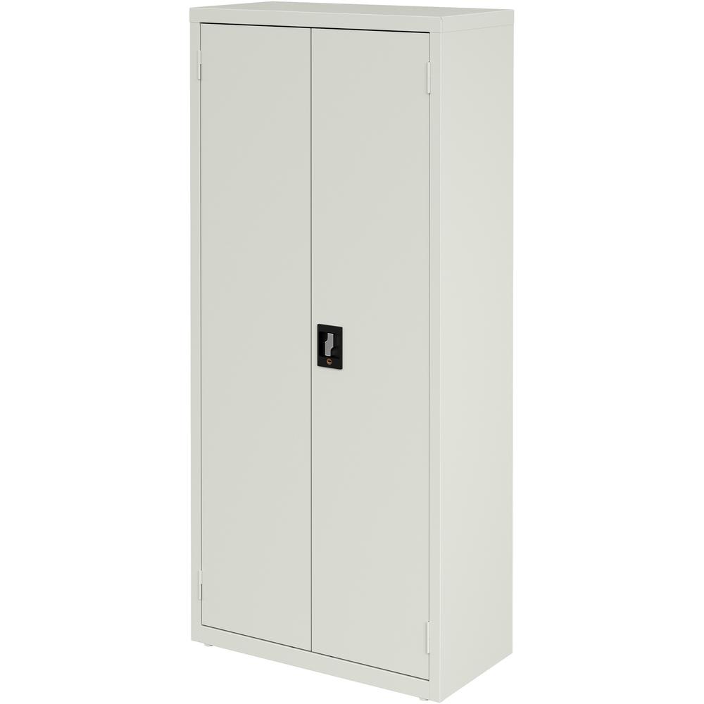 Lorell Fortress Series Slimline Storage Cabinet - 30" x 15" x 66" - 4 x Shelf(ves) - 720 lb Load Capacity - Durable, Welded, Nonporous Surface, Recessed Handle, Removable Lock, Locking System - Light . Picture 7