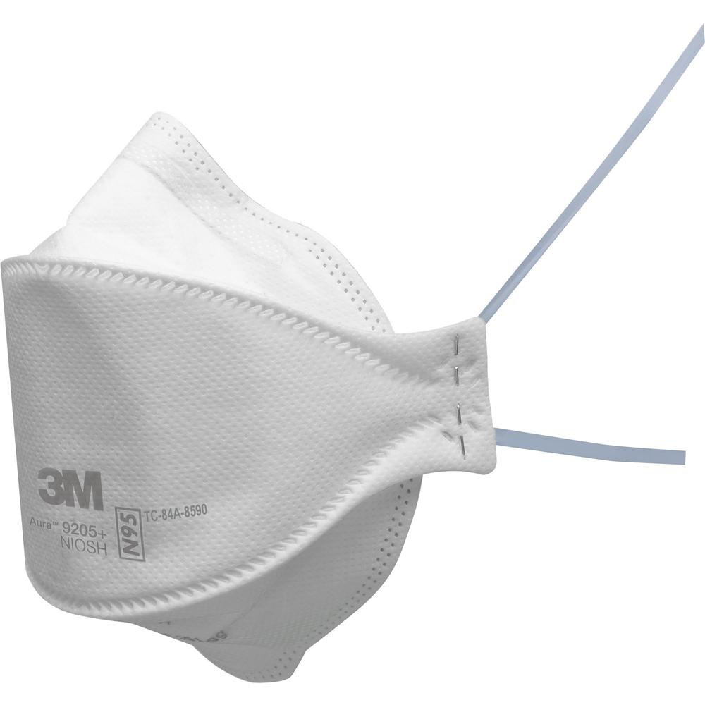 3M Aura N95 Particulate Respirator 9205 - Recommended for: Face - Adult Size - Airborne Particle, Dust, Contaminant, Fog Protection - White - Lightweight, Soft, Comfortable, Adjustable Nose Clip, Disp. Picture 5