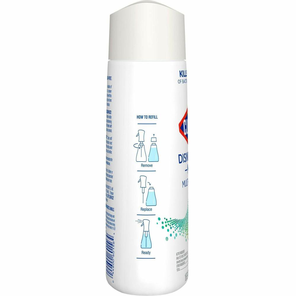 Clorox Disinfecting, Sanitizing, and Antibacterial Mist - 16 fl oz (0.5 quart) - Eucalyptus Peppermint Scent - 1 Each - Non-aerosol, Bleach-free - White. Picture 7