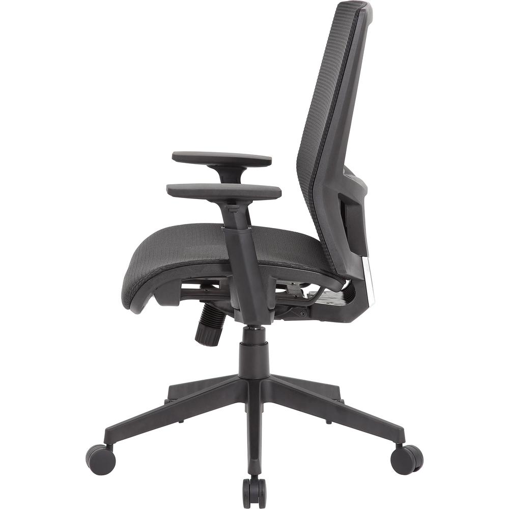 Boss Mesh Task Chair - Black Seat - Black Back - Black Frame - 5-star Base - Mesh - Armrest - 1 Each. Picture 5