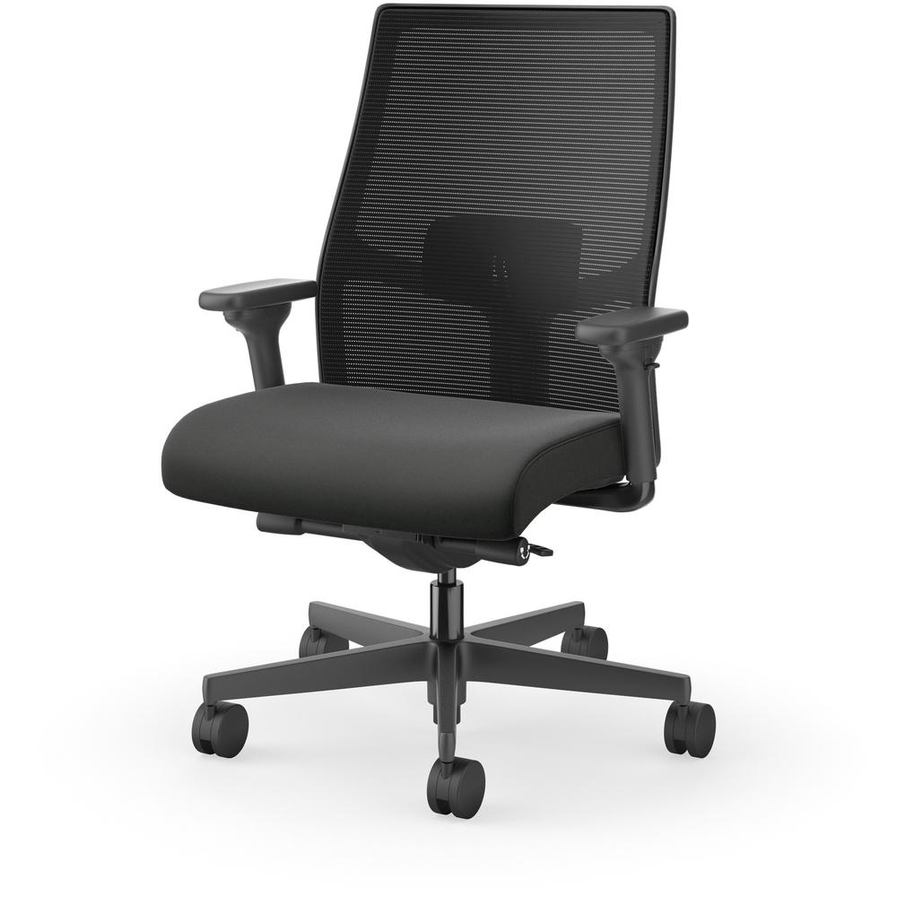 HON Ignition 2.0 Mid-back Big & Tall Task Chair - Black Foam Seat - Black Back - Black Frame - Mid Back - 5-star Base - Armrest - 1 Each. Picture 4