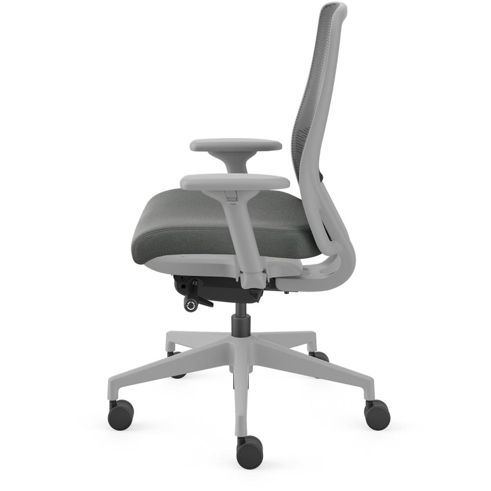 HON Nucleus Task Chair KD - Black Fabric Seat - Black Back - Titanium Frame - Armrest - 1 Each. Picture 2