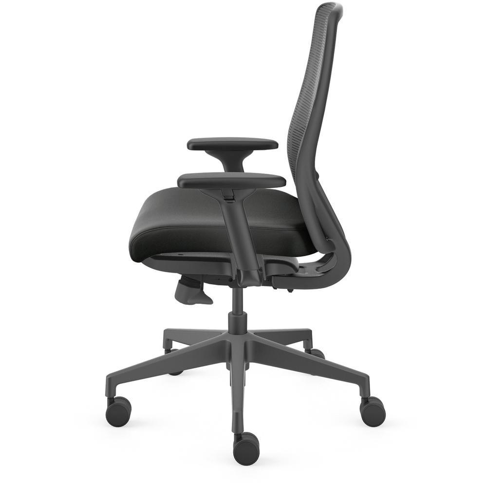 HON Nucleus Task Chair KD - Black Fabric Seat - Black Back - Armrest - 1 Each. Picture 2