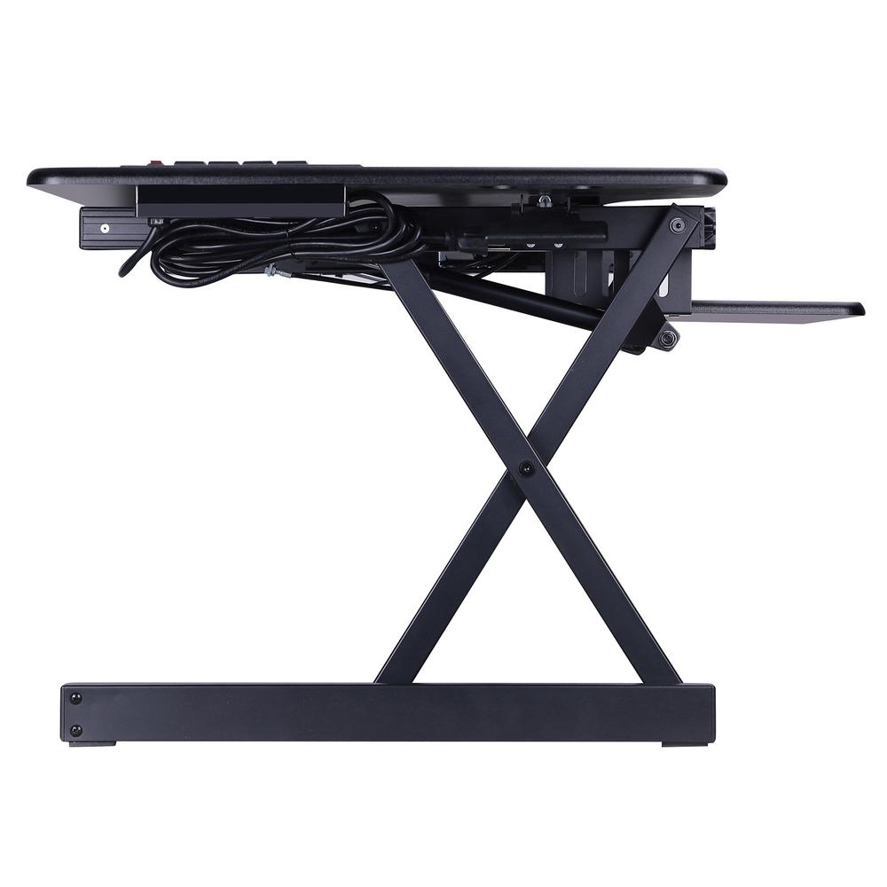 Rocelco Sit/Stand Desk Riser - 45 lb Load Capacity - 20" Height x 45.8" Width x 23.8" Depth - Black. Picture 5