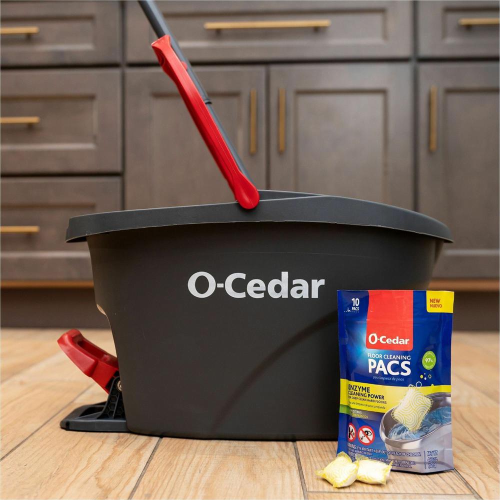 O-Cedar PACS Hard Floor Cleaner - Concentrate - Crisp Citrus Scent - 10 / Pack - Streak-free, Chemical-free, Ammonia-free, Bleach-free, Paraben-free, Resealable - Multi. Picture 7