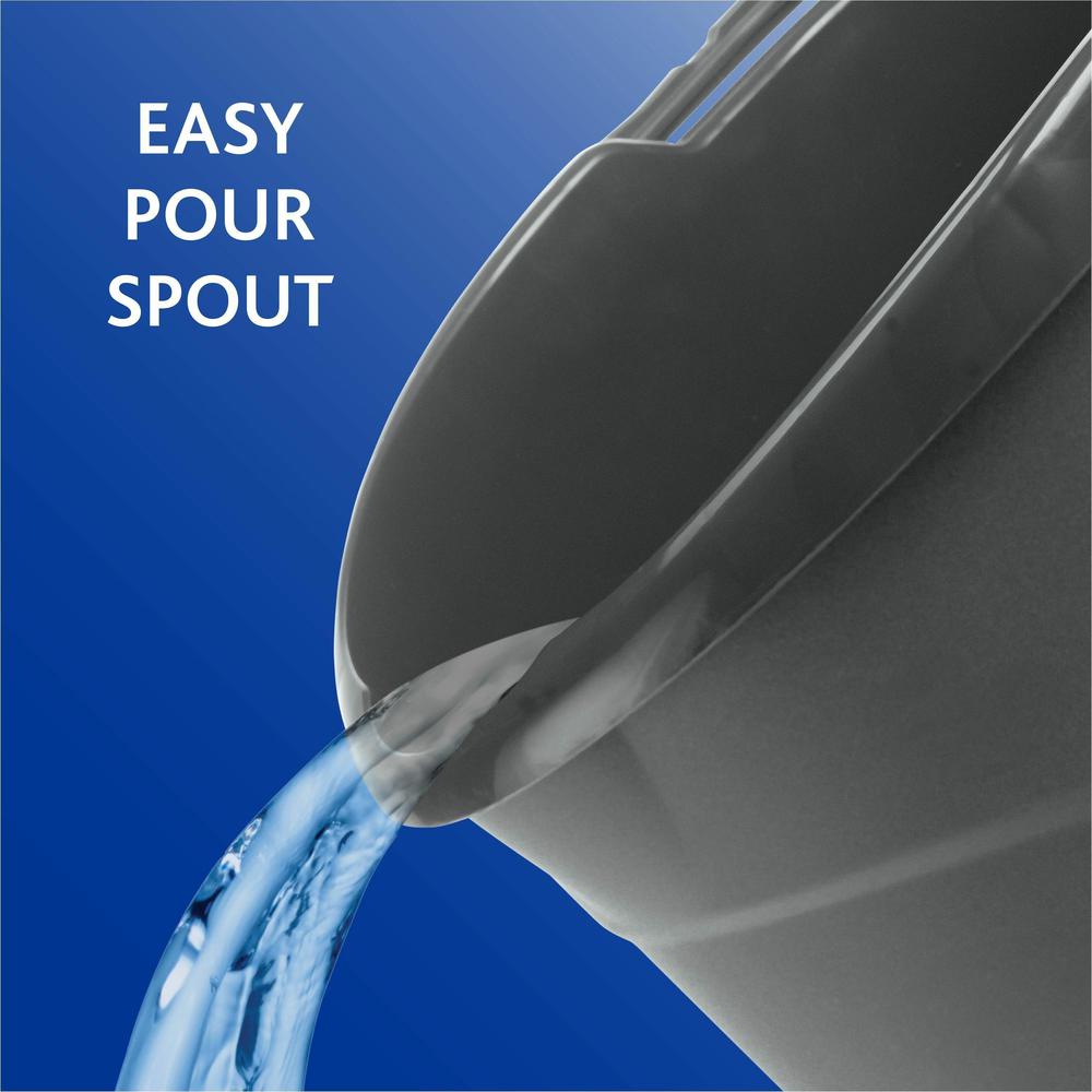 O-Cedar Easy Pour Bucket - 3 gal - Splash Resistant, Durable, Handle - Plastic - Gray - 1 Each. Picture 3