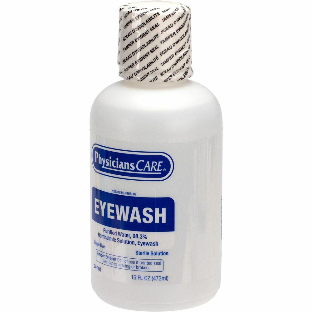 First Aid Only Sterile Ophthalmic Solution Eyewash - 16 fl oz - Sterile - For Eye Burning, Irritated Eyes - 1 Each. Picture 2