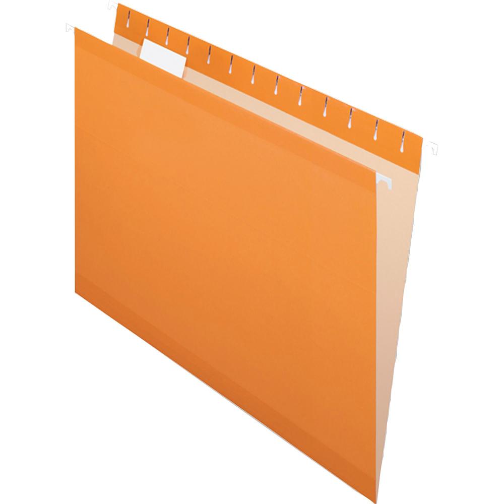 Pendaflex 1/5 Tab Cut Letter Recycled Hanging Folder - 8 1/2" x 11" - Orange - 10% Recycled - 25 / Box. Picture 3