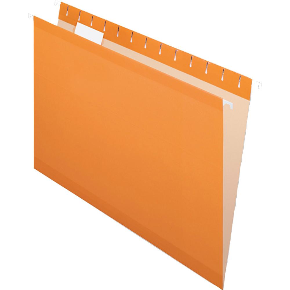 Pendaflex 1/5 Tab Cut Legal Recycled Hanging Folder - 8 1/2" x 14" - Orange - 10% Recycled - 25 / Box. Picture 3
