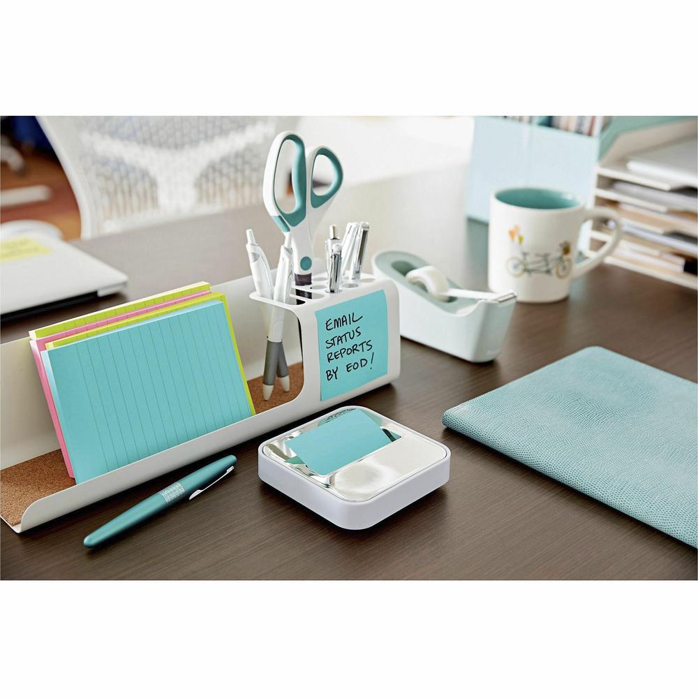 Post-it&reg; Dispenser Notes - 1200 - 3" x 3" - Square - 100 Sheets per Pad - Unruled - Limeade, Citron, Blue Paradise - Paper - Pop-up, Refillable, Self-adhesive, Repositionable - 12 / Pack. Picture 5