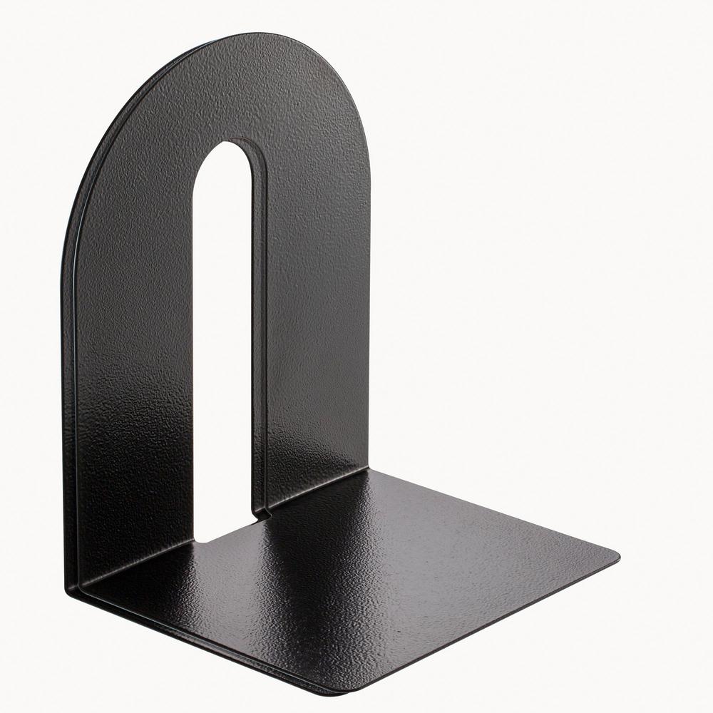 Officemate Heavy-Duty Bookends - 10" Height%Desktop - Non-skid Base, Chip Resistant, Non-slip, Scratch Resistant - Enamel - Black - Steel - 2 / Pair. Picture 7