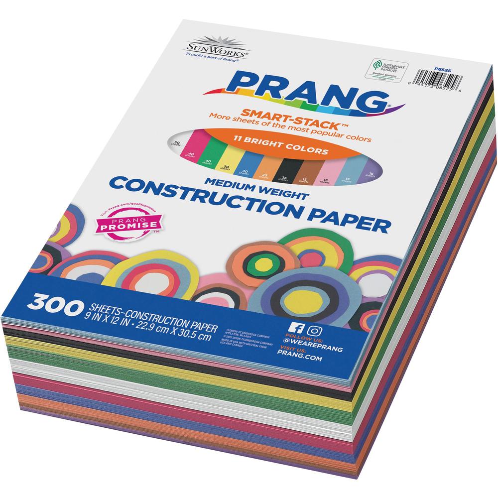 Prang Smart-Stack Construction Paper - Multipurpose - 9"Width x 12"Length - 300 / Pack - Assorted. Picture 5