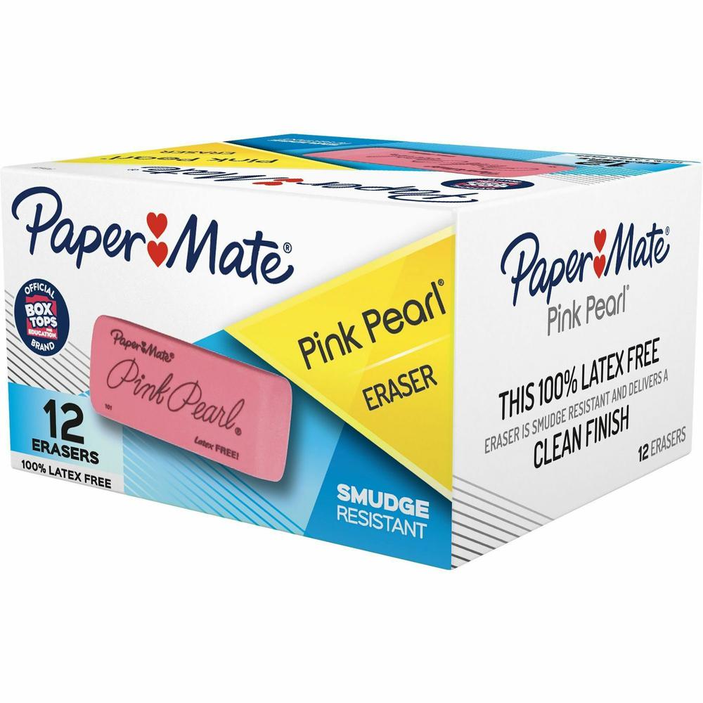 Paper Mate Pink Pearl Eraser - Pink - Rubber - 12 / Box - Self-cleaning, Tear Resistant, Smudge-free, Soft, Pliable. Picture 3