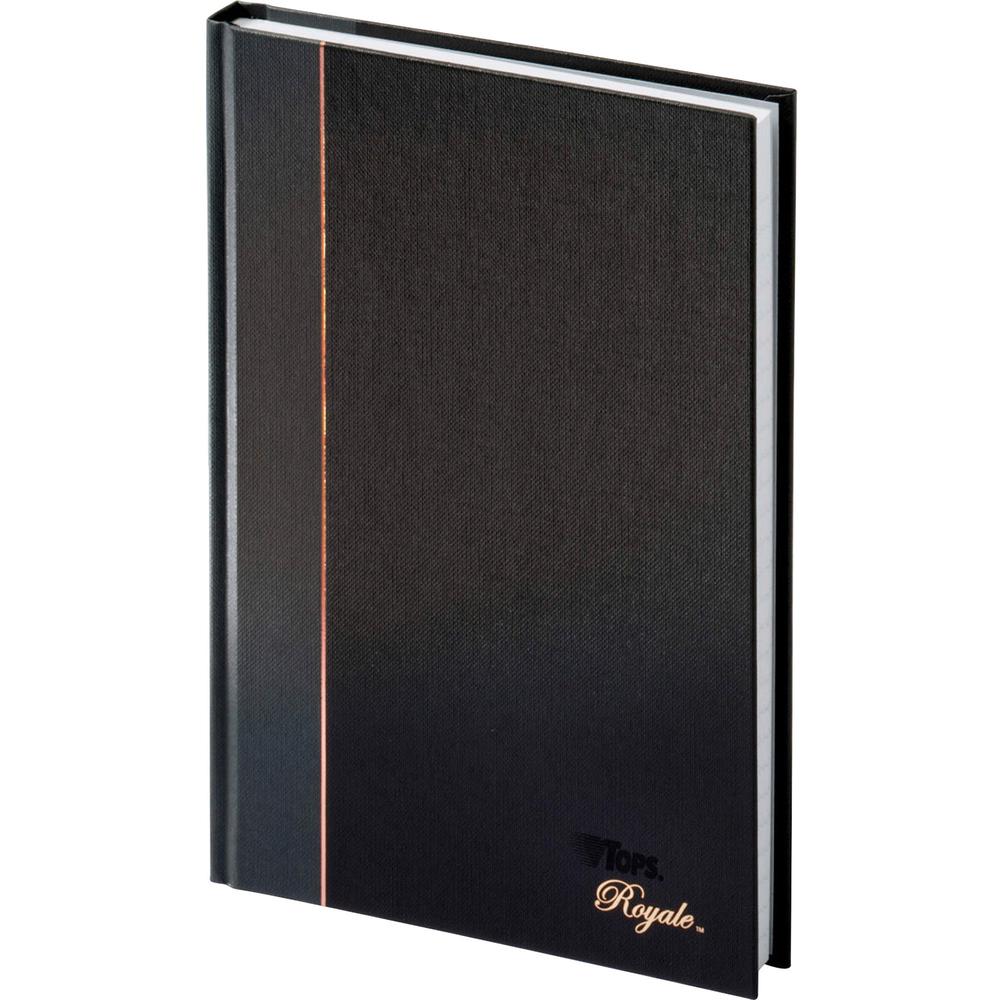 TOPS Royal Executive Business Notebooks - 96 Sheets - Spiral - 20 lb Basis Weight - 5 7/8" x 8 1/4" - White Paper - Gray Binding - Black, Gray Cover - Hard Cover, Ribbon Marker, Heavyweight, Index She. Picture 4