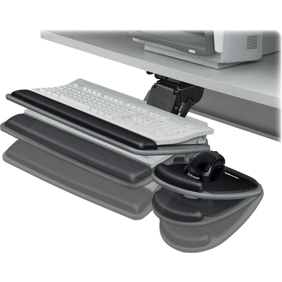 Standard Keyboard Tray - 4.5" Height x 30.5" Width x 20" Depth - Graphite, Black - Wood - 1. Picture 2