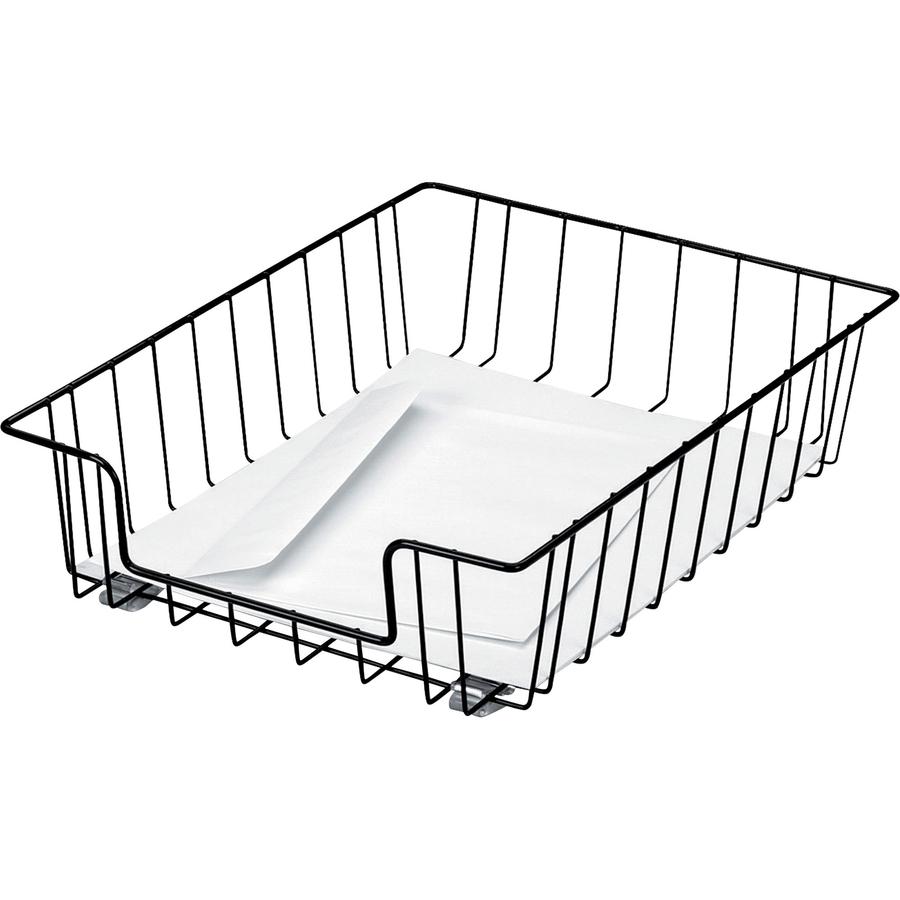 Fellowes Wire 3" Letter Tray - Compartment Size 8.50" x 11" x 3" - 3" Height x 10" Width x 14.1" Depth - Desktop - Stackable - Steel - 1 Each. Picture 3
