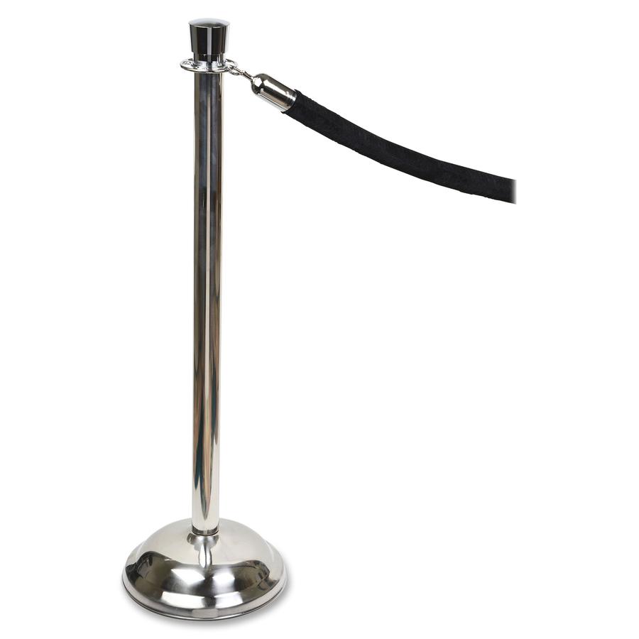 Tatco Heavy-duty Posts for Stanchion - Stainless Steel 41" Post Black Rope - Chrome - 2 / Box. Picture 3