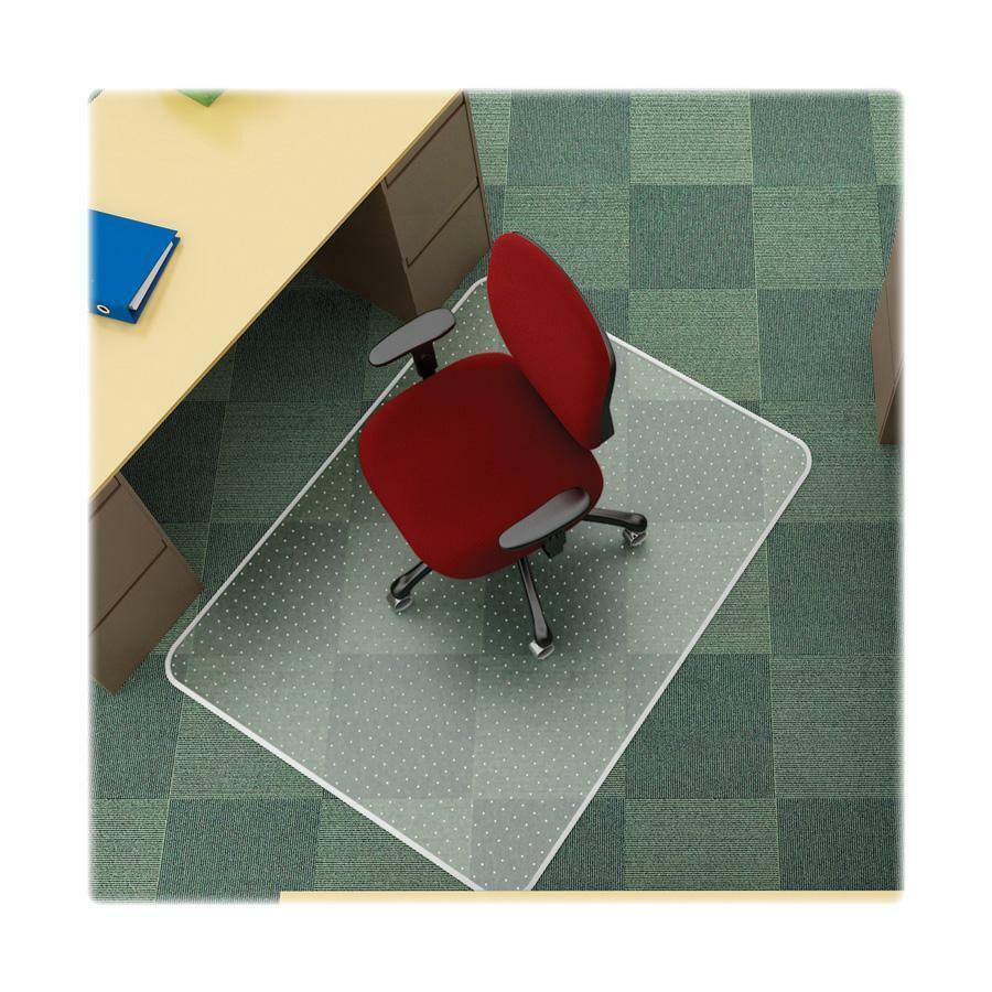 Deflecto EconoMat Chair Mat for Carpet - Carpeted Floor - 48" Length x 36" Width - Lip Size 12" Length x 20" Width - Vinyl - Clear. Picture 2