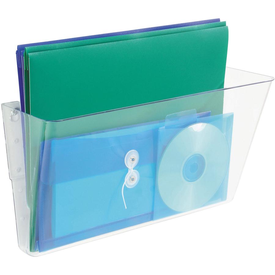 Deflecto EZ Link Stackable DocuPocket - 1 Compartment(s) - 7" Height x 16.3" Width x 4" Depth - Stackable - Clear - 1 Each. Picture 2