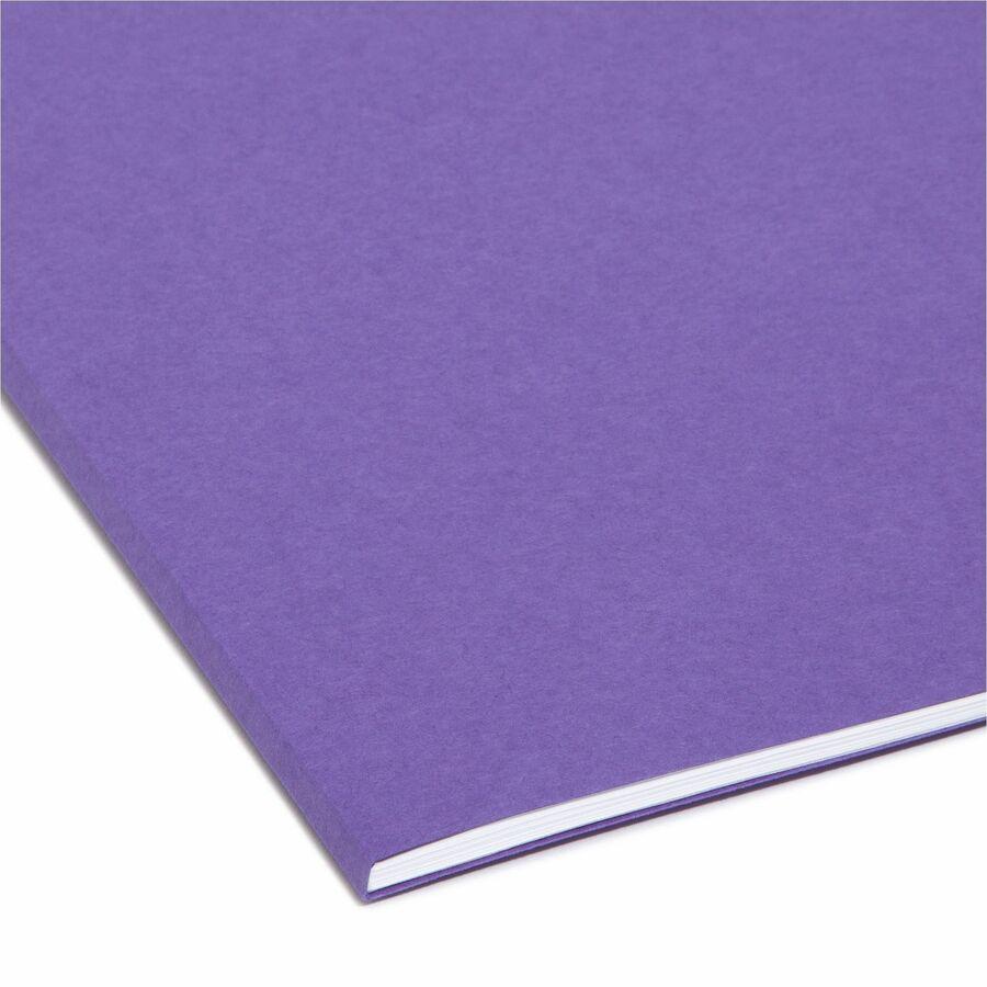 Smead 1/3 Tab Cut Letter Recycled Hanging Folder - 8 1/2" x 11" - 3/4" Expansion - Top Tab Location - Assorted Position Tab Position - Purple - 10% Recycled - 100 / Box. Picture 8