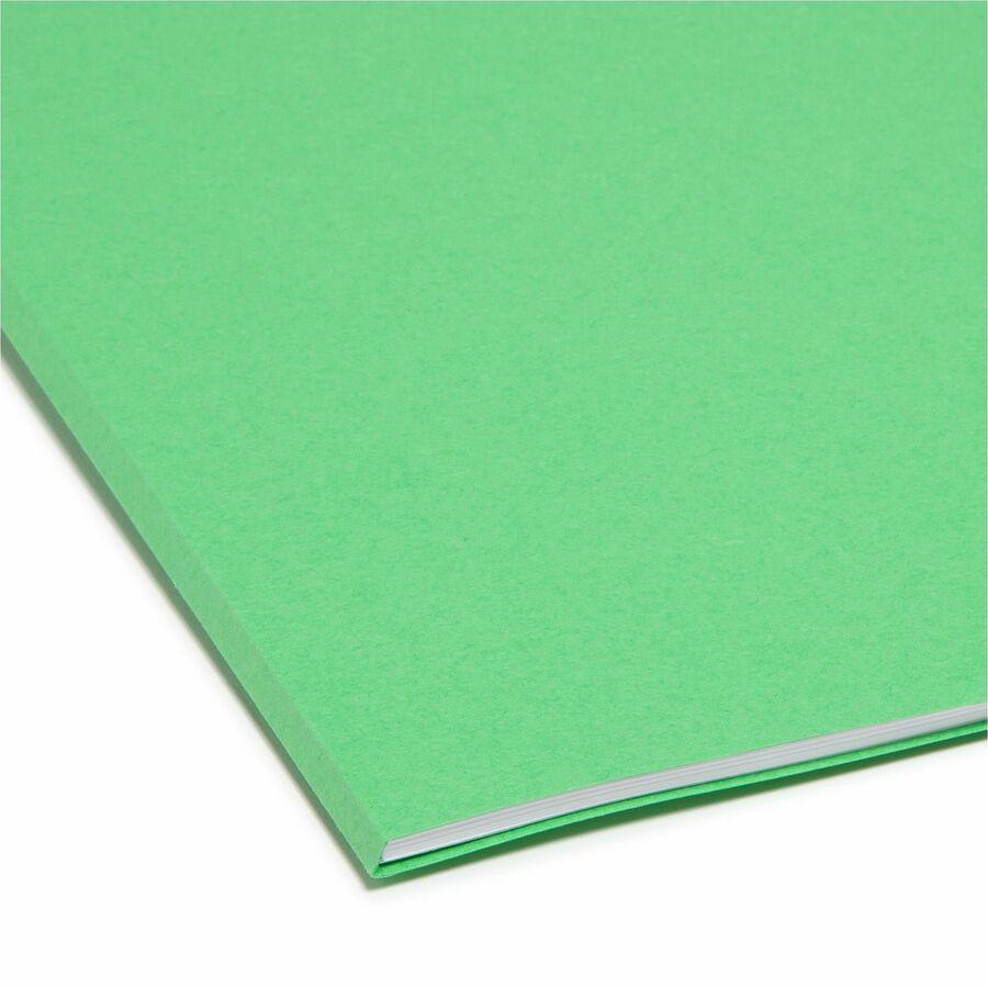 Smead 1/3 Tab Cut Letter Recycled Top Tab File Folder - 8 1/2" x 11" - 3/4" Expansion - Top Tab Location - Assorted Position Tab Position - Blue, Green, Orange, Red, Yellow - 10% Recycled - 100 / Box. Picture 2
