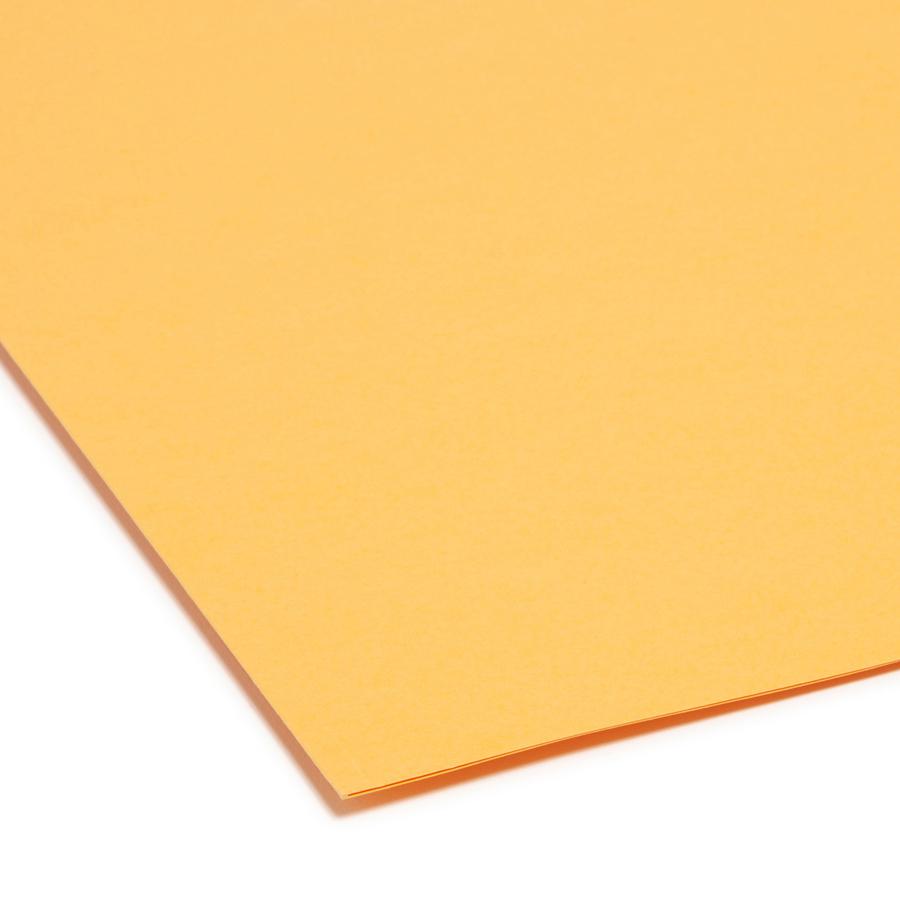 Smead Colored 1/3 Tab Cut Letter Recycled Top Tab File Folder - 8 1/2" x 11" - 3/4" Expansion - Top Tab Location - Assorted Position Tab Position - Goldenrod - 10% Recycled - 100 / Box. Picture 9