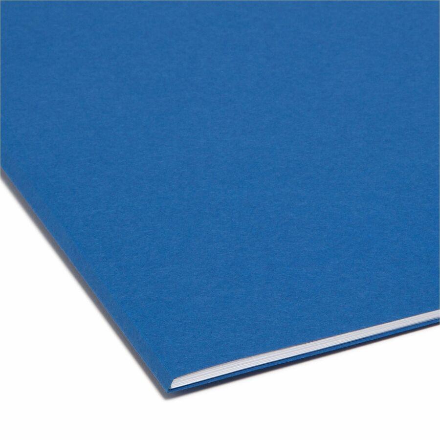 Smead Colored 1/3 Tab Cut Letter Recycled Top Tab File Folder - 8 1/2" x 11" - 3/4" Expansion - Top Tab Location - Assorted Position Tab Position - Navy Blue - 10% Recycled - 100 / Box. Picture 8