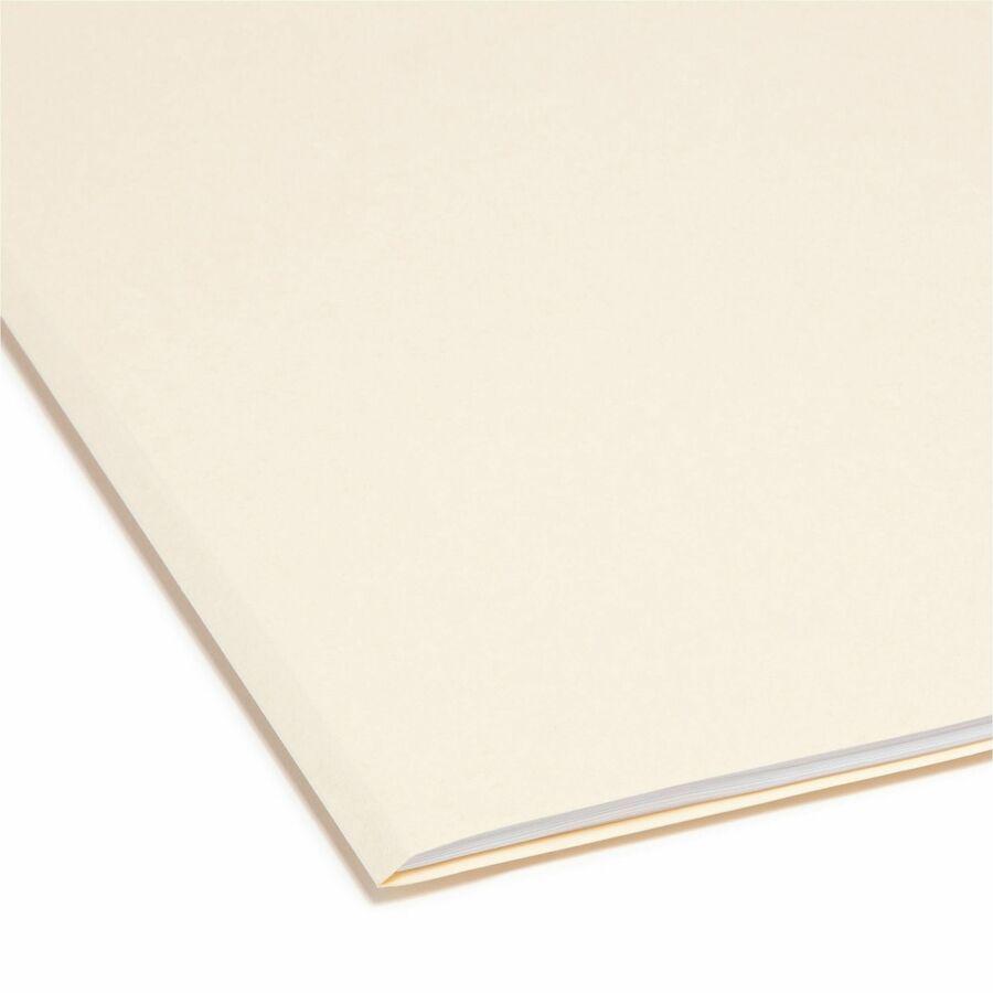 Smead 1/3 Tab Cut Legal Recycled Top Tab File Folder - 8 1/2" x 14" - 3/4" Expansion - Top Tab Location - Second Tab Position - Manila - Manila - 10% Recycled - 100 / Box. Picture 2
