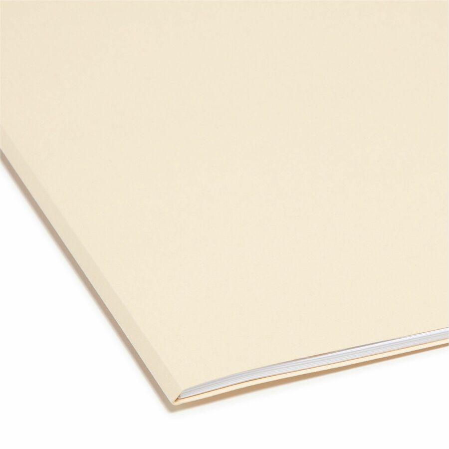 Smead 1/3 Tab Cut Legal Recycled Top Tab File Folder - 8 1/2" x 14" - 3/4" Expansion - Top Tab Location - Assorted Position Tab Position - Manila - Manila - 100% Recycled - 100 / Box. Picture 5