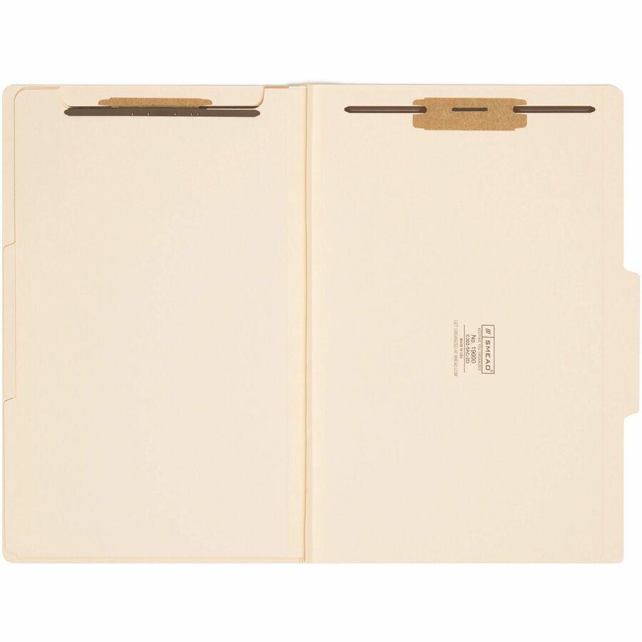 Smead 2/5 Tab Cut Legal Recycled Classification Folder - 8 1/2" x 14" - 2" Expansion - 2 x 2B Fastener(s) - 2" Fastener Capacity for Folder - Top Tab Location - Right of Center Tab Position - 2 Divide. Picture 2