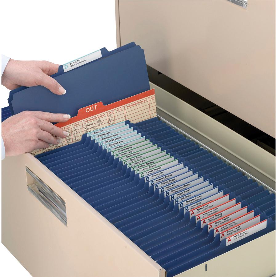 Smead SafeSHIELD 2/5 Tab Cut Legal Recycled Classification Folder - 8 1/2" x 14" - 2" Expansion - 2 x 2S Fastener(s) - 2" Fastener Capacity for Folder - Top Tab Location - Right of Center Tab Position. Picture 2
